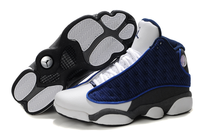 Air Jordan 13 Mens Shoes Black/Navy Blue/White Online